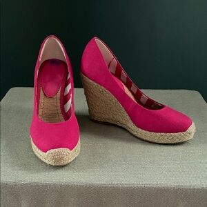 BCBGeneration Hot Pink Espadrille Wedges